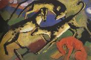 Franz Marc Playing Dogs (mk34) painting